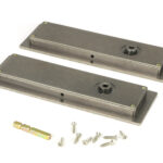 pewter 175mm plain rectangular pull privacy set