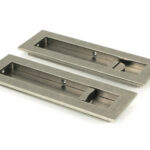 pewter 175mm plain rectangular pull privacy set