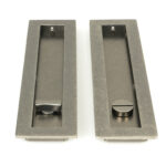 pewter 250mm plain rectangular pull privacy set