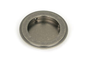 pewter 75mm art deco round pull