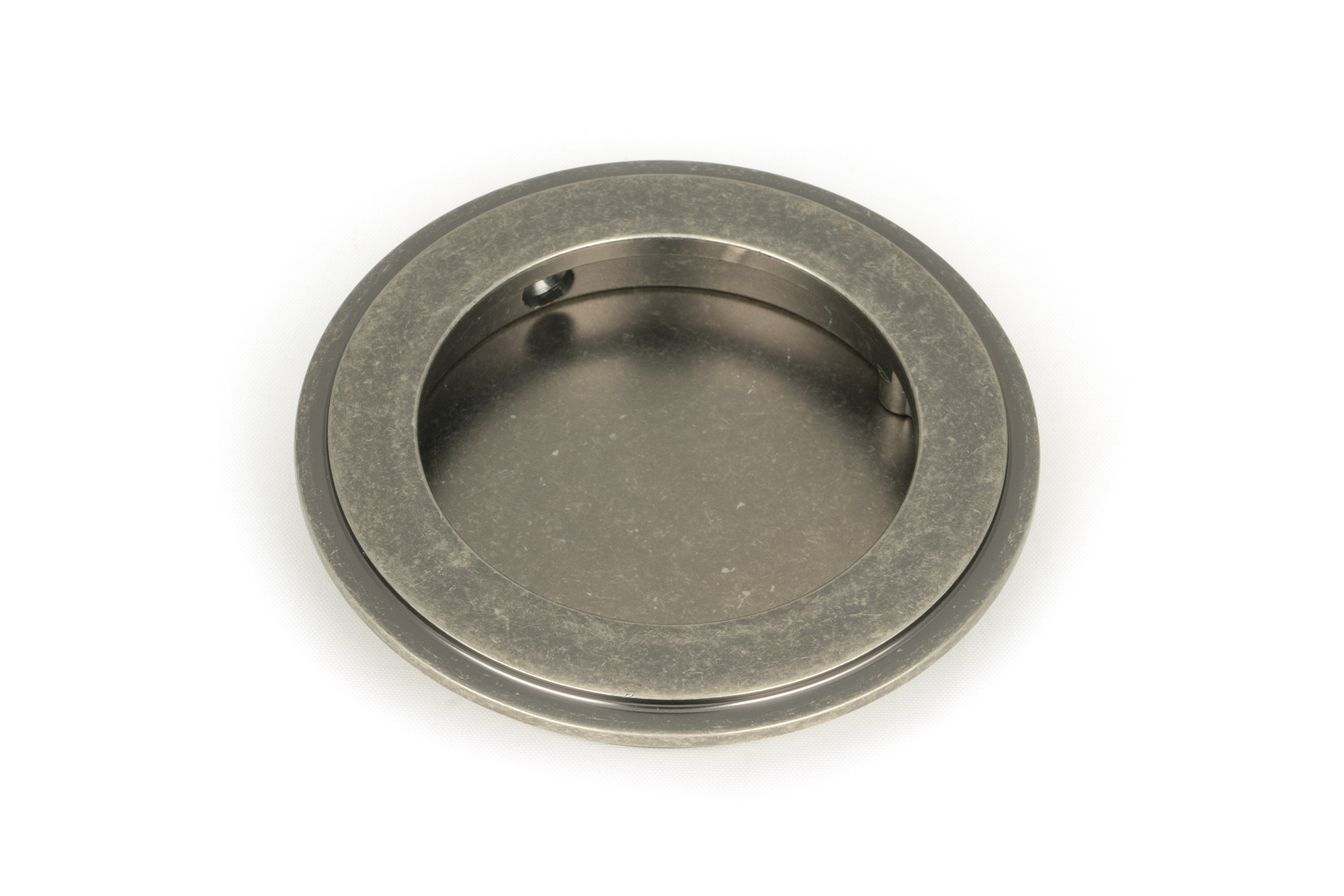 pewter 75mm art deco round pull