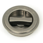 pewter 60mm art deco round pull privacy set