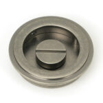 pewter 60mm art deco round pull privacy set