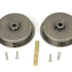 pewter 60mm art deco round pull privacy set