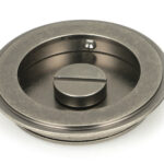 pewter 75mm art deco round pull privacy set