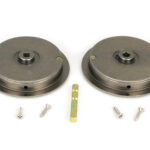 pewter 75mm art deco round pull privacy set