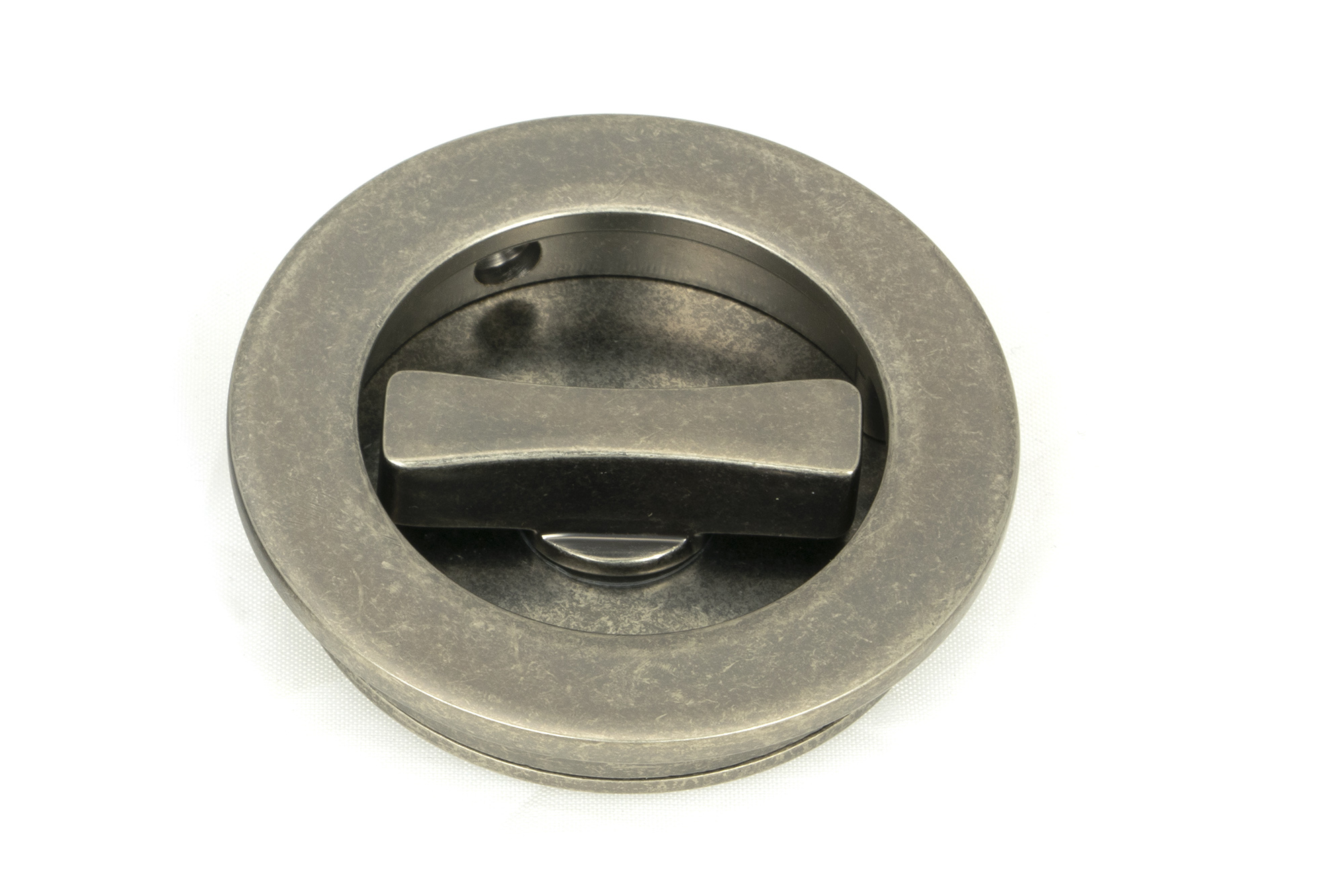 pewter 60mm plain round pull privacy set