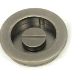 pewter 60mm plain round pull privacy set