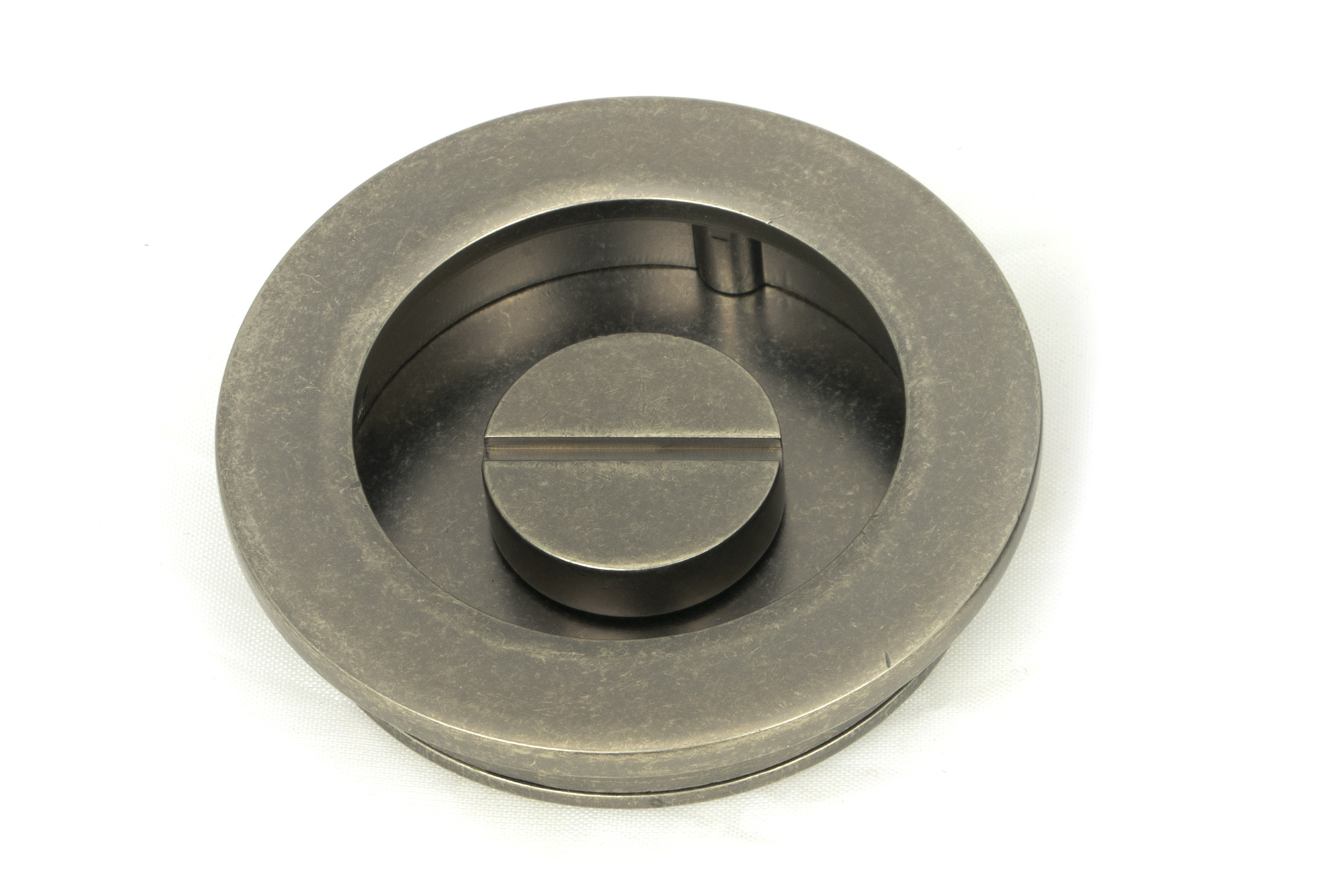 pewter 60mm plain round pull privacy set