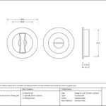 pewter 60mm plain round pull privacy set