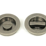 pewter 60mm plain round pull privacy set