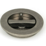 pewter 75mm plain round pull privacy set
