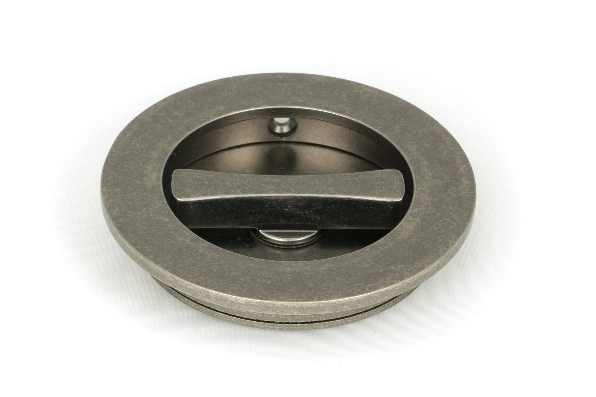 pewter 75mm plain round pull privacy set