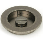 pewter 75mm plain round pull privacy set