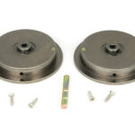 pewter 75mm plain round pull privacy set