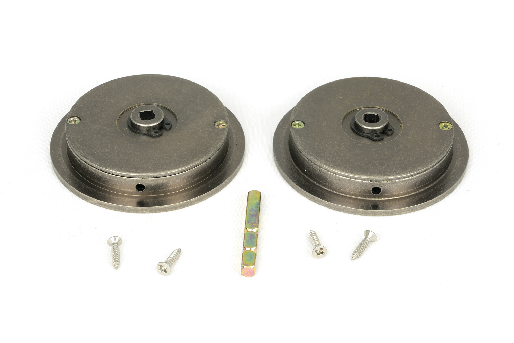 pewter 75mm plain round pull privacy set