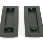 matt black 175mm art deco rectangular pull privacy set