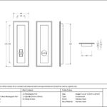 matt black 175mm art deco rectangular pull privacy set