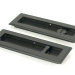 matt black 175mm art deco rectangular pull privacy set