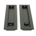 matt black 250mm art deco rectangular pull privacy set