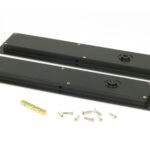 matt black 250mm art deco rectangular pull privacy set