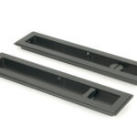 matt black 250mm art deco rectangular pull privacy set