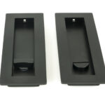 matt black 175mm plain rectangular pull privacy set