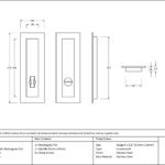 matt black 175mm plain rectangular pull privacy set