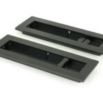 matt black 175mm plain rectangular pull privacy set