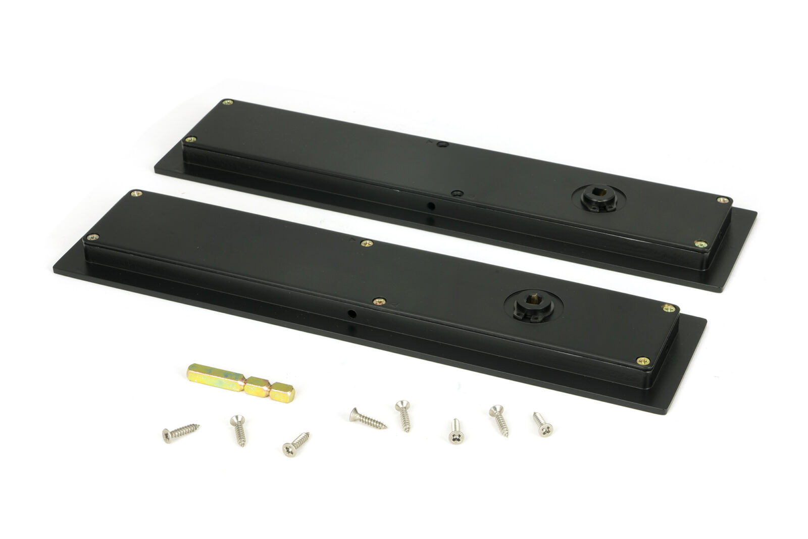 matt black 250mm plain rectangular pull privacy set