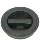 matt black 60mm art deco round pull privacy set