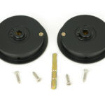 matt black 60mm art deco round pull privacy set