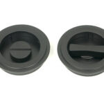 matt black 60mm art deco round pull privacy set