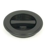 matt black 75mm art deco round pull privacy set