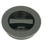 matt black 60mm plain round pull privacy set