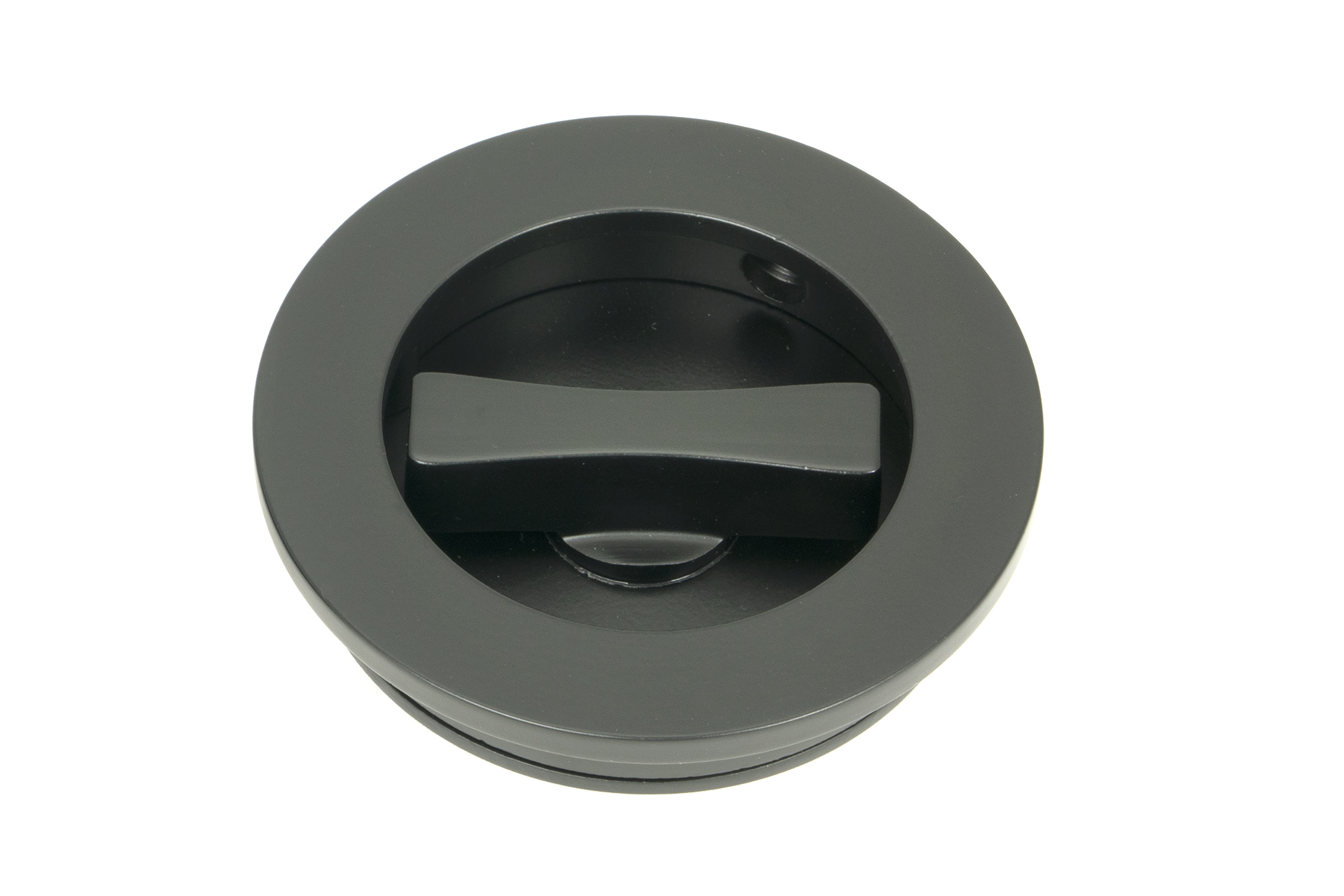 matt black 60mm plain round pull privacy set