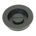 matt black 60mm plain round pull privacy set