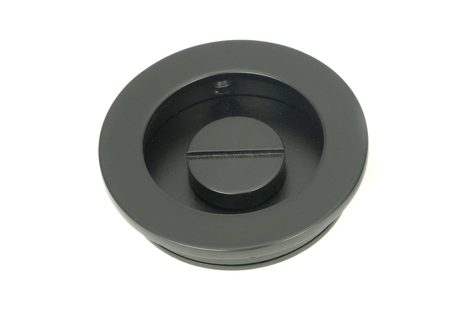 matt black 60mm plain round pull privacy set