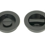 matt black 60mm plain round pull privacy set