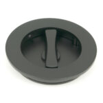 matt black 75mm plain round pull privacy set