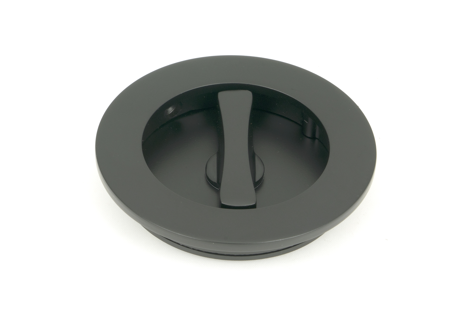 matt black 75mm plain round pull privacy set