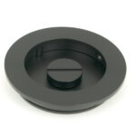 matt black 75mm plain round pull privacy set