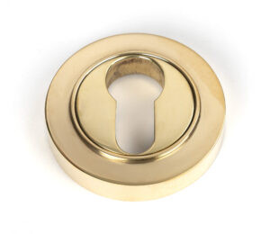 polished brass round euro escutcheon (plain)