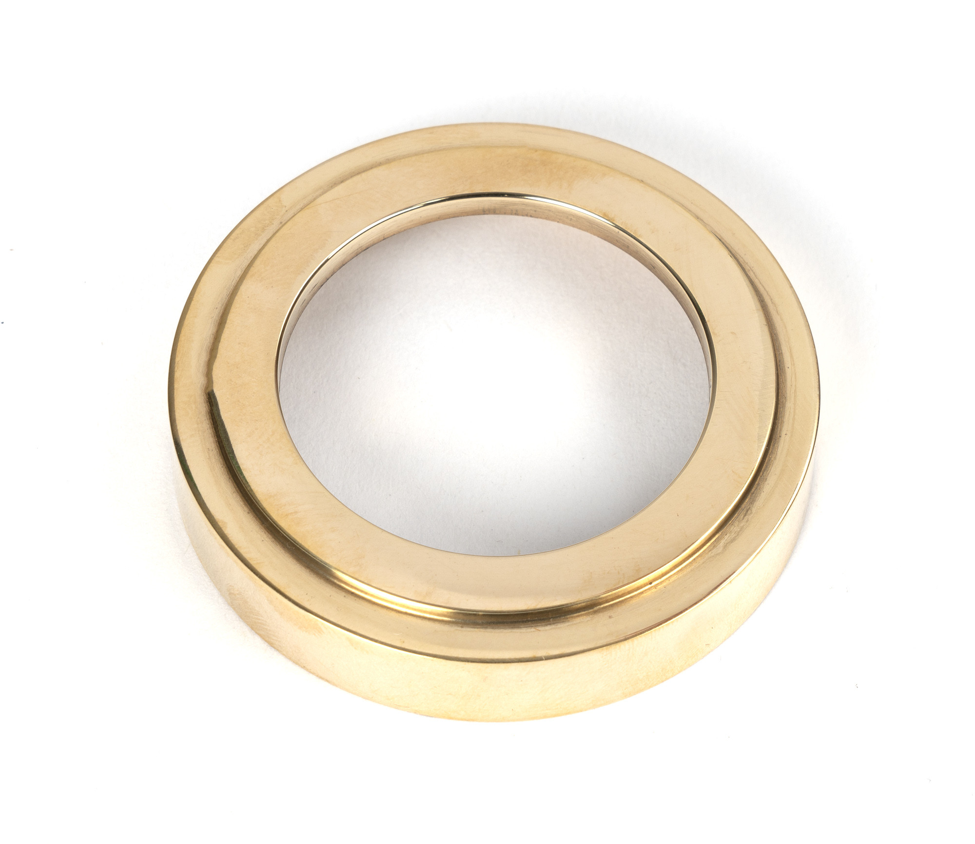 polished brass round euro escutcheon (art deco)