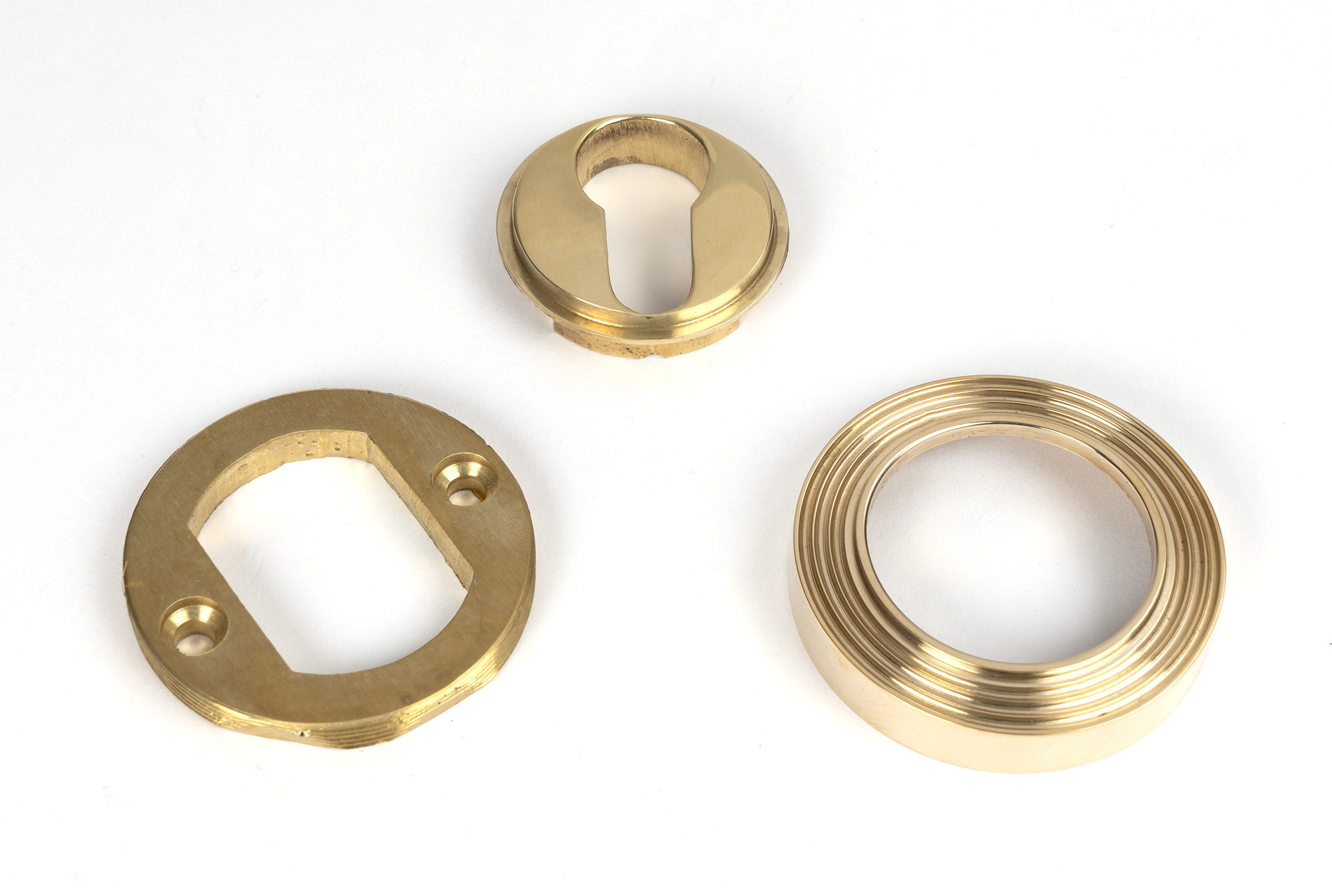polished brass round euro escutcheon (beehive)