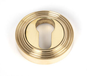 polished brass round euro escutcheon (beehive)