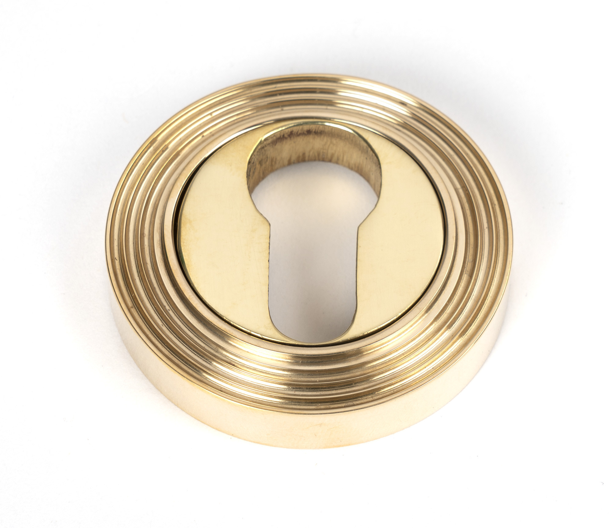 polished brass round euro escutcheon (beehive)