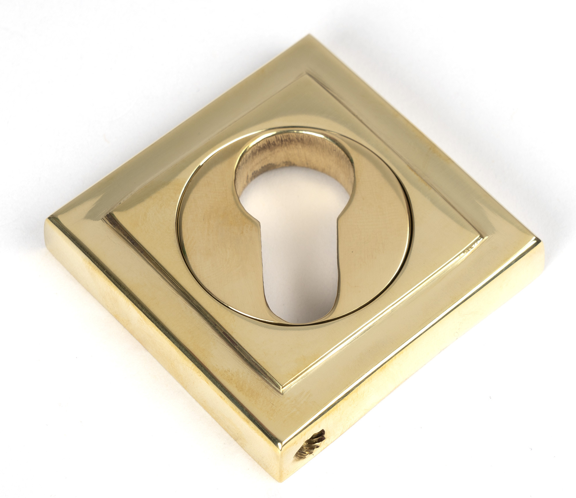 polished brass round euro escutcheon (square)