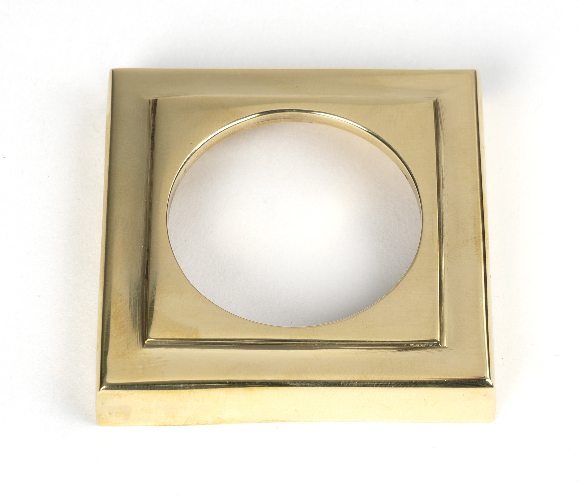 polished brass round euro escutcheon (square)