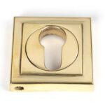 polished brass round euro escutcheon (square)